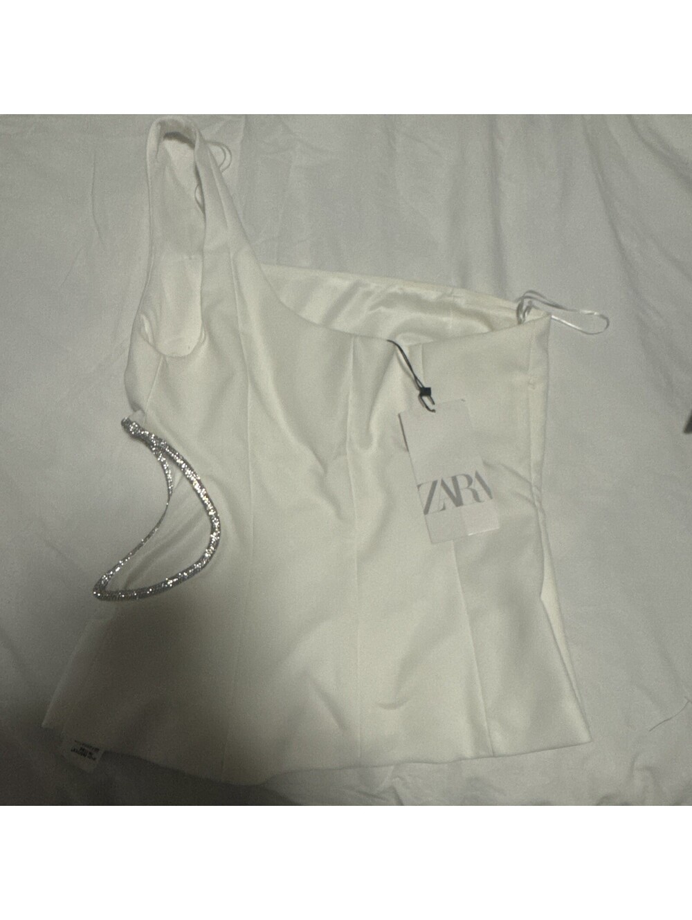Zara Crop Top One Shoulder Size Small NWT